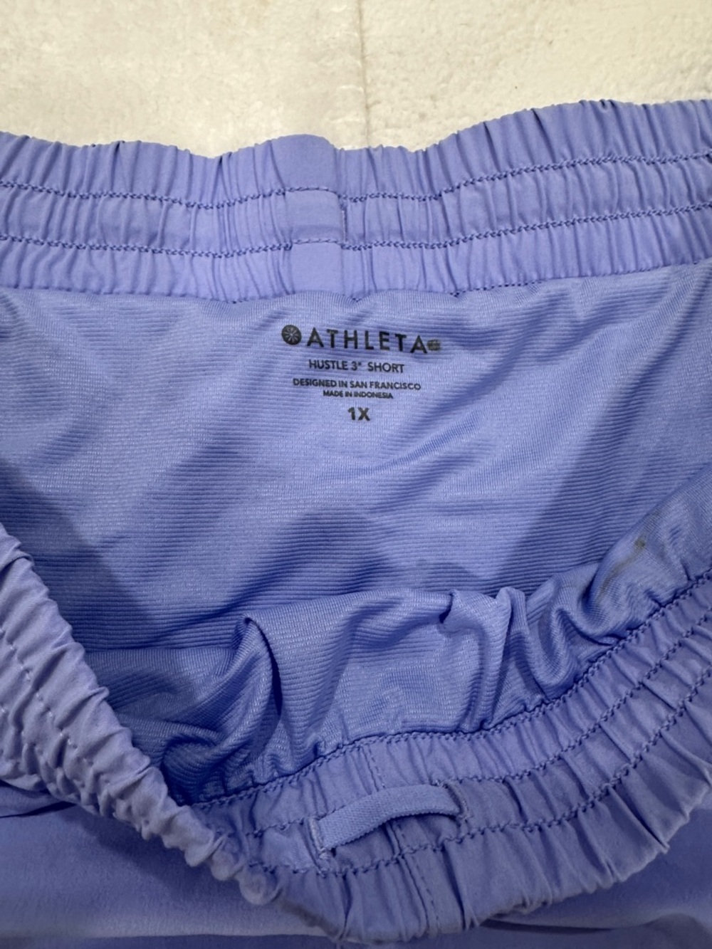 Athleta Women's Perforated Running Shorts - Lavender size 1X - Picture 3 of 7